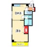 イズミサンリバー川岸 1DKの間取り