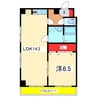 イズミサンリバー川岸 1LDKの間取り