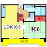 サンシャイン新飯田屋 1LDKの間取り