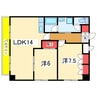 リバティプラザ東堀Ⅱ 2LDKの間取り