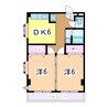 フェニックス学校町 2DKの間取り