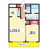レガーロ旭町 1LDKの間取り
