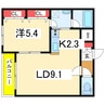 レガーロ旭町 1LDKの間取り