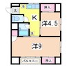 あけぼのマンション 2Kの間取り