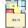 メゾンサウス 1Kの間取り