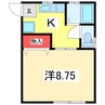 メゾンサウス 1Kの間取り