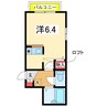 サンハイム関新 1Rの間取り