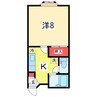 クリーンハウス白山 1Kの間取り