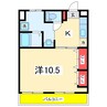 メゾンカフカス 1Kの間取り