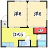 越後線/白山駅 徒歩3分 2階 築40年 2DKの間取り