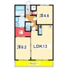 kokomo天神尾 2LDKの間取り