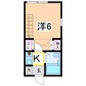 アビタス関屋 1Kの間取り