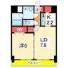 レガーロけやき通り 1LDKの間取り