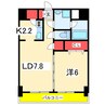 レガーロけやき通り 1LDKの間取り