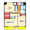 グレイスハイツ東中通タワー 2LDKの間取り