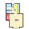 カサベルデ旭町 1Kの間取り