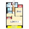 レジュイール東中通 1LDKの間取り