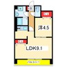 レジュイール東中通 1LDKの間取り