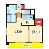 レジュイール東中通 1LDKの間取り