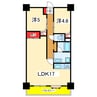 ダイアパレスシアース万代南棟 2LDKの間取り