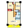 ダイアパレスシアース万代南棟 2LDKの間取り