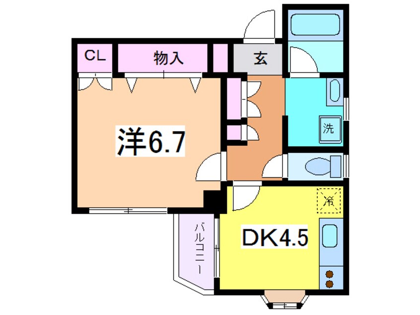 間取図 越後線/白山駅 徒歩21分 3階 築34年