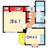 ドミシル旭町 1DKの間取り
