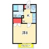 コーポケイエム 1Kの間取り