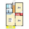 コンドミニアム信濃町 2DKの間取り