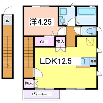 間取図 越後線/白山駅 徒歩15分 2階 築16年