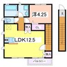 越後線/白山駅 徒歩15分 2階 築16年 1LDKの間取り