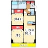 グレイスヴィラ西大畑 2LDKの間取り