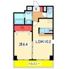 グレイスヴィラ西大畑 1LDKの間取り