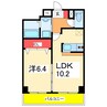 グレイスヴィラ西大畑 1LDKの間取り