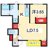 サニーベルク 1LDKの間取り