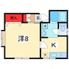 カーサベルツリー 1Kの間取り