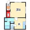 カーサベルツリー 1Kの間取り