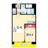 スカイオン本町 1LDKの間取り