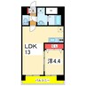 スカイオン本町 1LDKの間取り