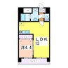 スカイオン本町 1LDKの間取り