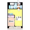 スカイオン本町 1LDKの間取り