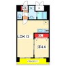 スカイオン本町 1LDKの間取り