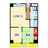 ロイヤル上大川前 2LDKの間取り