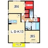 メゾンベール 2LDKの間取り