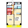 エトワール中央インター 1LDKの間取り