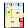エルフォード住吉 2Kの間取り