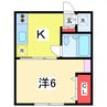越後線/白山駅 徒歩8分 2階 築38年 1Kの間取り