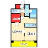オクト川端町 1LDKの間取り