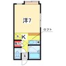 クレール信濃 1Kの間取り