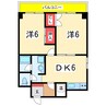 古町ツインタワーハイツ 2DKの間取り